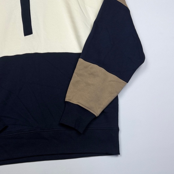Men's Colorblock Sweater - Navy, Cream, and Tan - Picture 4 of 10
